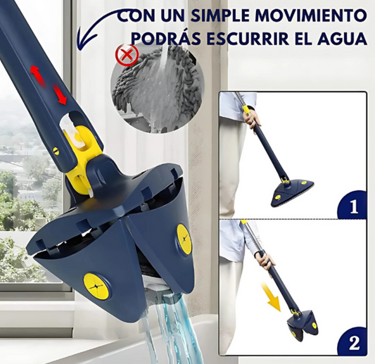 Fregona Rotatoria 360° – Limpieza Total en Cada Rincón + 2 Cambios Gratis