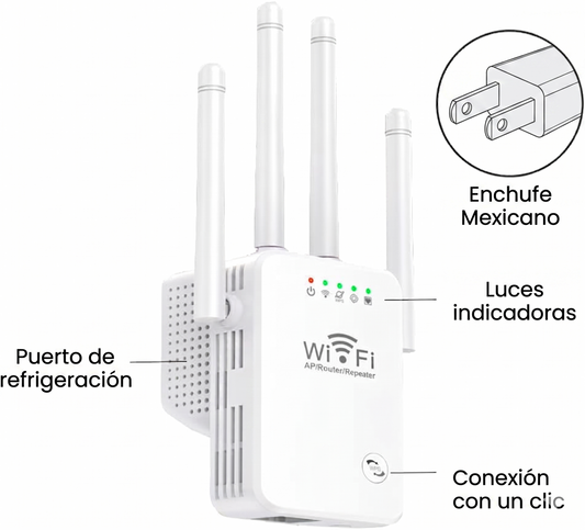 Repetidor Wi-Fi DOMOON 300mbps para Fibra y ADSL