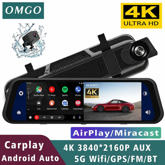 DriveVision 360™ | Espejo Retrovisor Digital con Doble Cámara HD y Visión Completa 360°