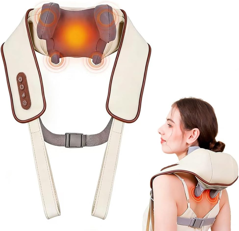 Masajeador Cervical 6D Inalámbrico con Calor y Amasado Profundo | Cuello y Hombros