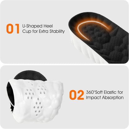 Height Increase Insoles for Men – 4D Cloud-Like Memory Foam Height Booster Insoles - Shock Absorbing Trim-To-Fit Steppers Insoles for Confidence & Effortless Comfort (Black, 1.4IN / US M 7.5-10.5)