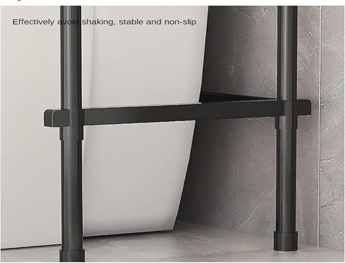 Estanteria de almacenamiento de metal sobre el inodoro – Color Negro