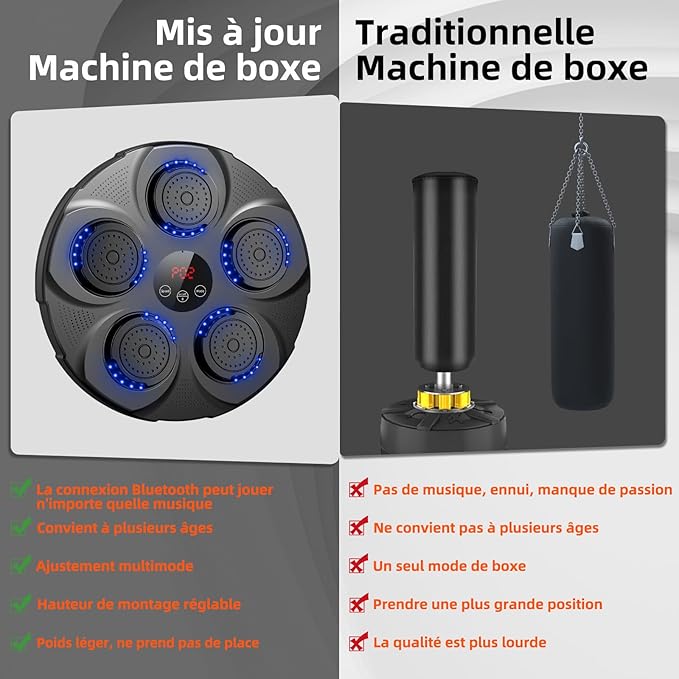 Máquina de Boxeo Inteligente YK-001 + Guantes Negros