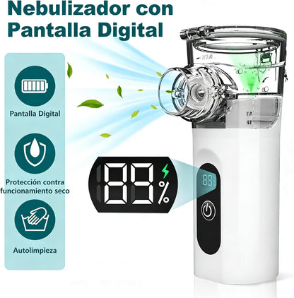 Nebulizador Portátil Silencioso para Adultos y Niños con Pantalla Digital
