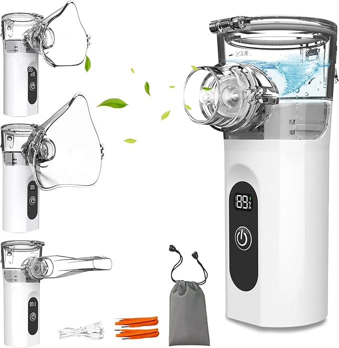 Nebulizador Portátil Silencioso para Adultos y Niños con Pantalla Digital