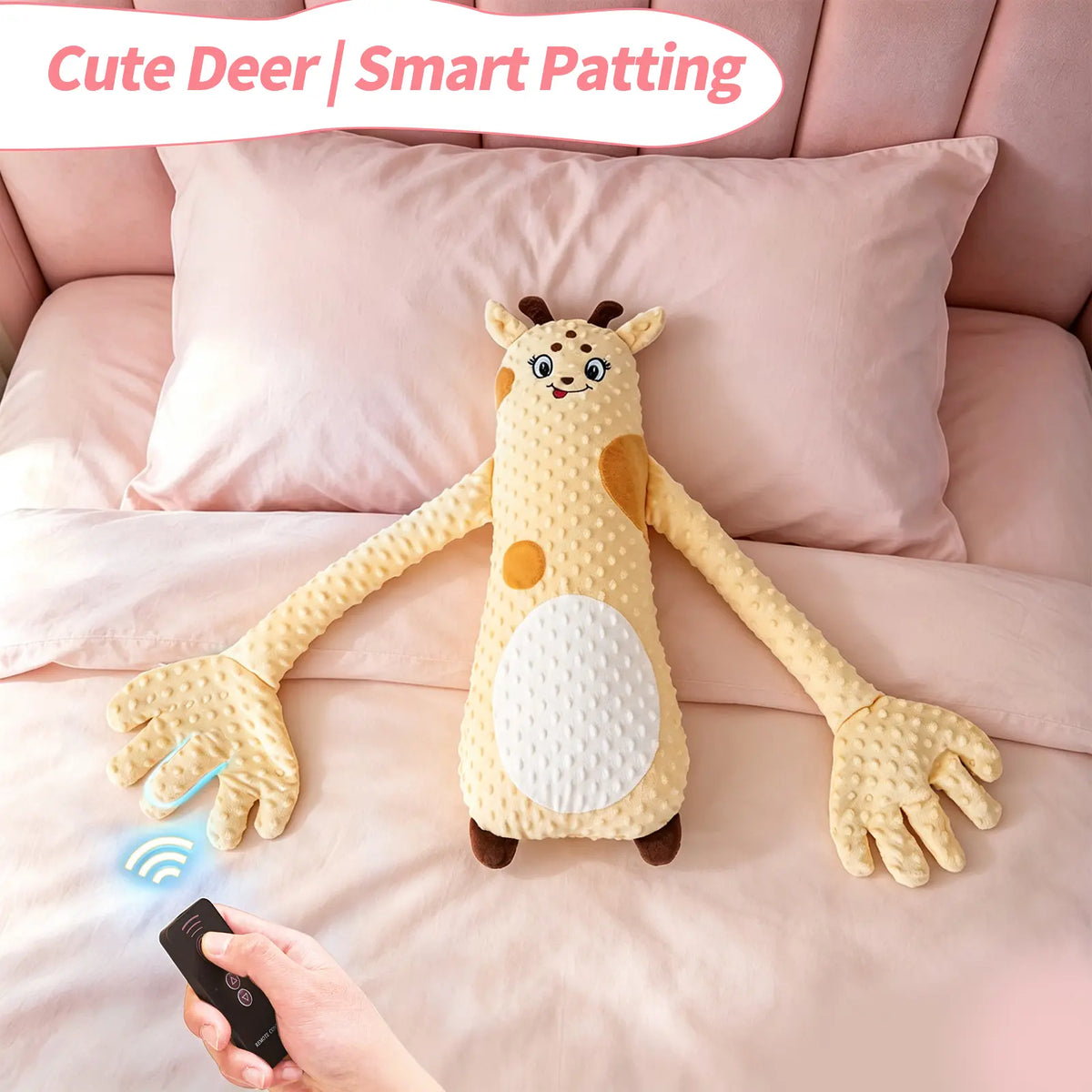 Poplid Soothing Giraffe Stuffed Animal - Unisex Large Cute Stuffed Animal with 3-Speed Adjustable Patting Modes, Ultra-Soft Skin-Friendly Fabric, Kids Toys for Home Décor & Cool Gifts for Kids