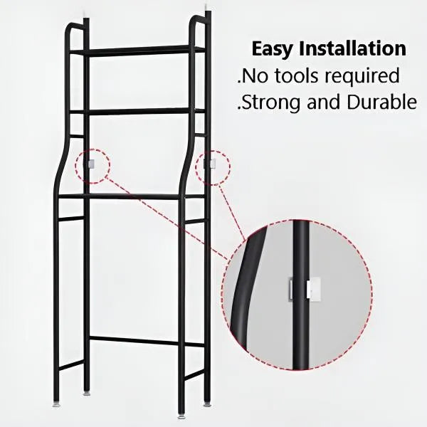 Estanteria de almacenamiento de metal sobre el inodoro – Color Negro